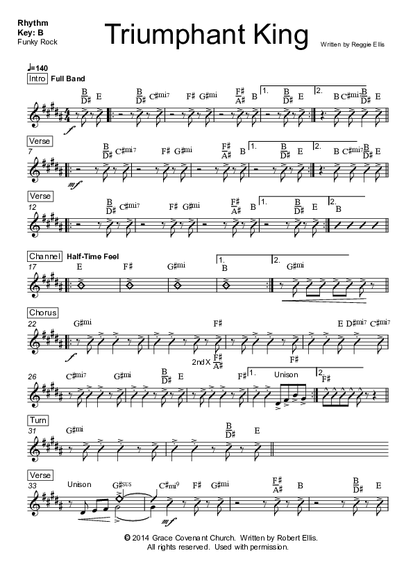 Triumphant King Rhythm Chart (Grace Covenant Worship)