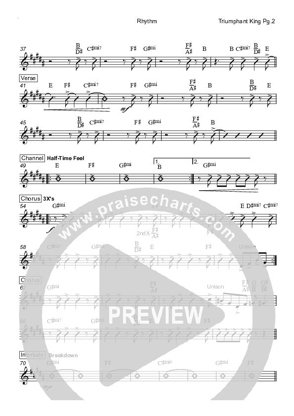 Triumphant King Rhythm Chart (Grace Covenant Worship)