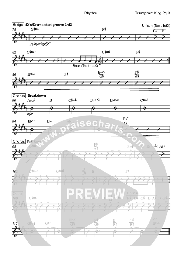 Triumphant King Rhythm Chart (Grace Covenant Worship)