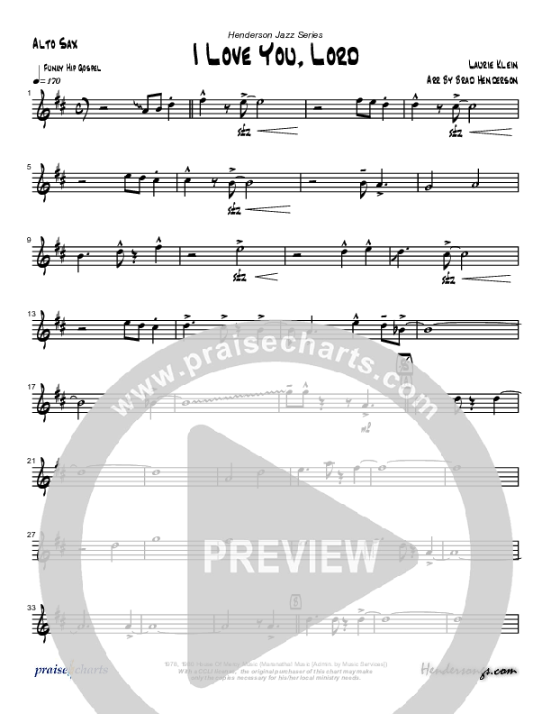 I Love You Lord (Instrumental) Alto Sax (Brad Henderson)