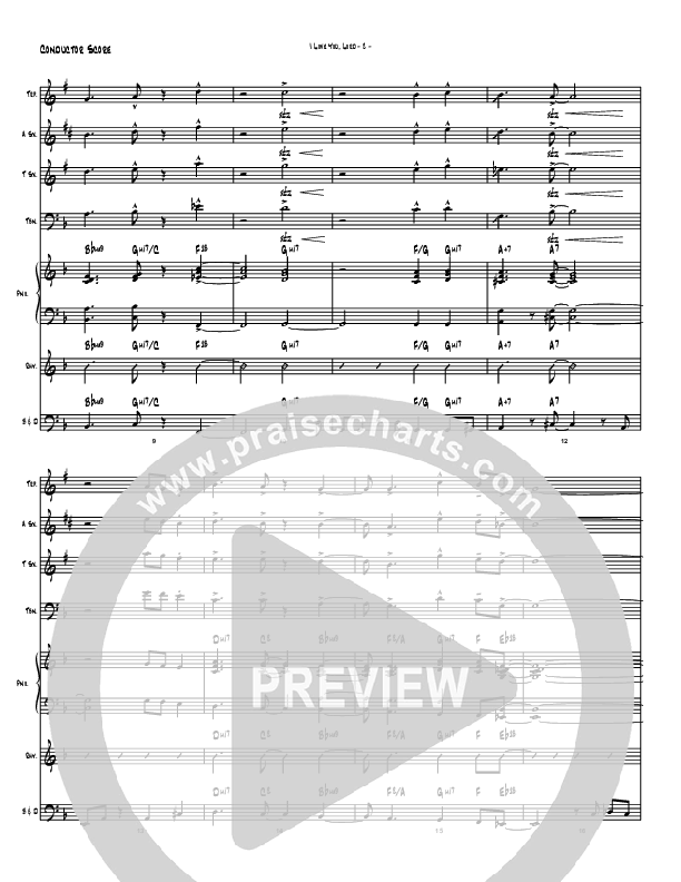 I Love You Lord (Instrumental) Conductor's Score (Brad Henderson)