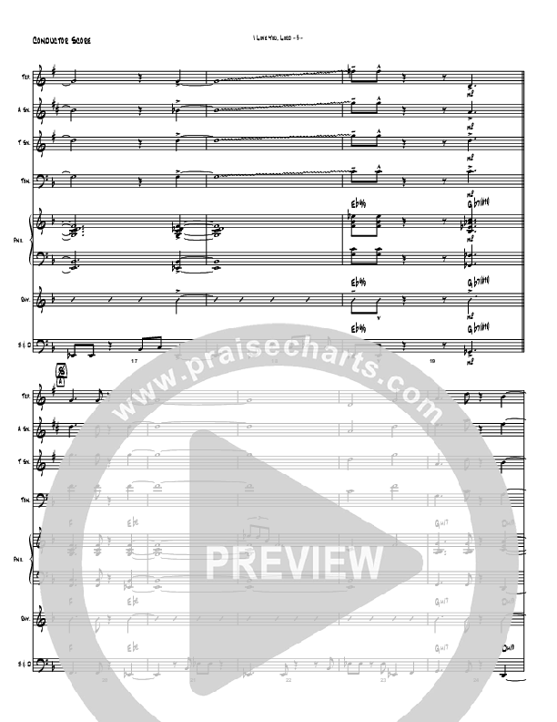 I Love You Lord (Instrumental) Conductor's Score (Brad Henderson)