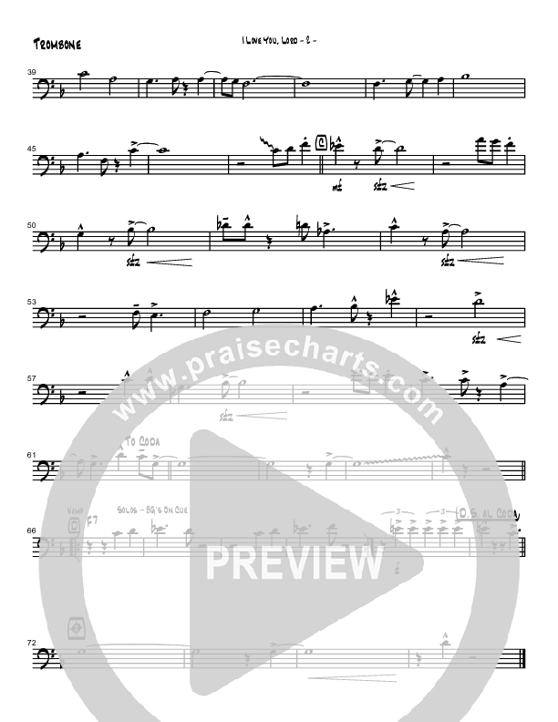 I Love You Lord (Instrumental) Trombone (Brad Henderson)
