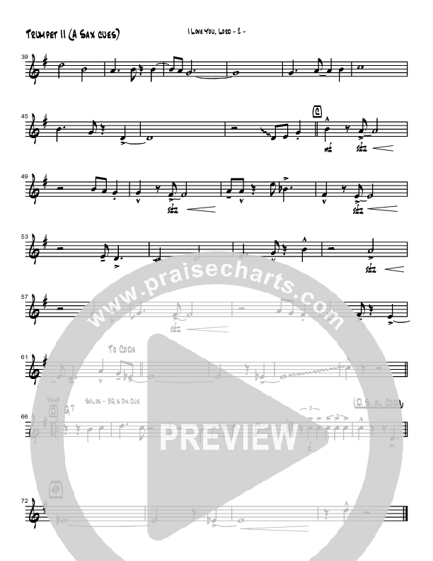 I Love You Lord (Instrumental) Trumpet 2 (Brad Henderson)