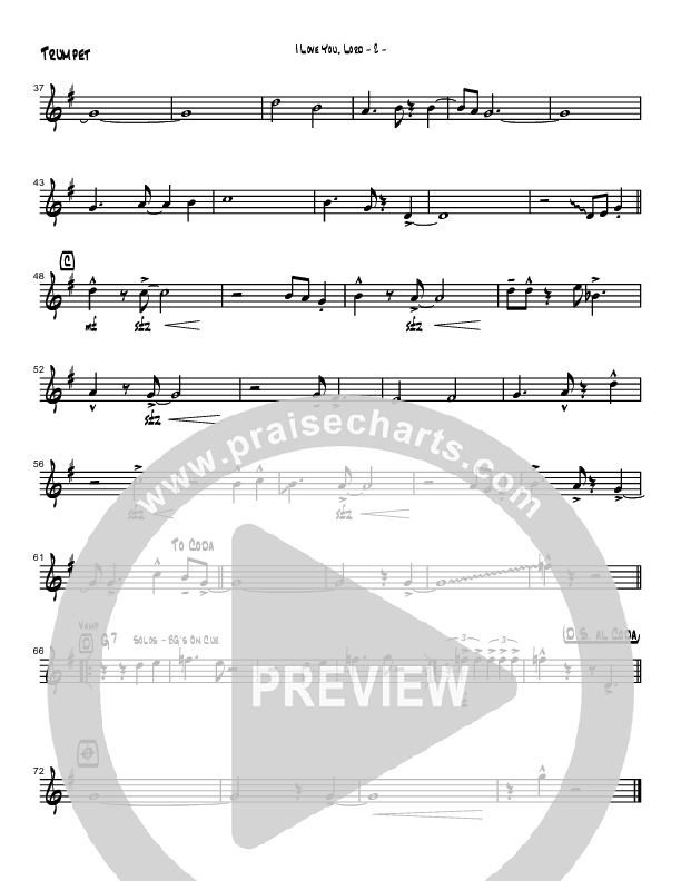 I Love You Lord (Instrumental) Trumpet (Brad Henderson)