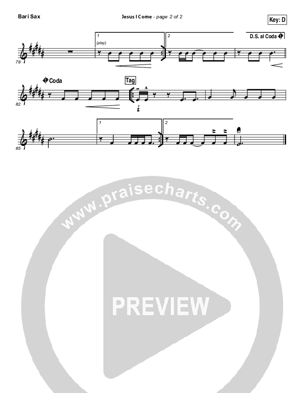 Jesus I Come Bari Sax (Elevation Worship)