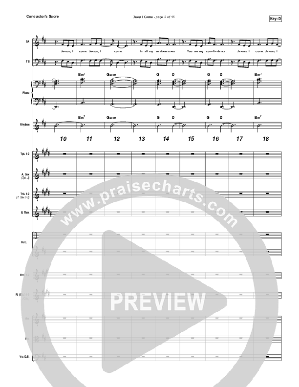 Jesus I Come Conductor's Score (Elevation Worship)