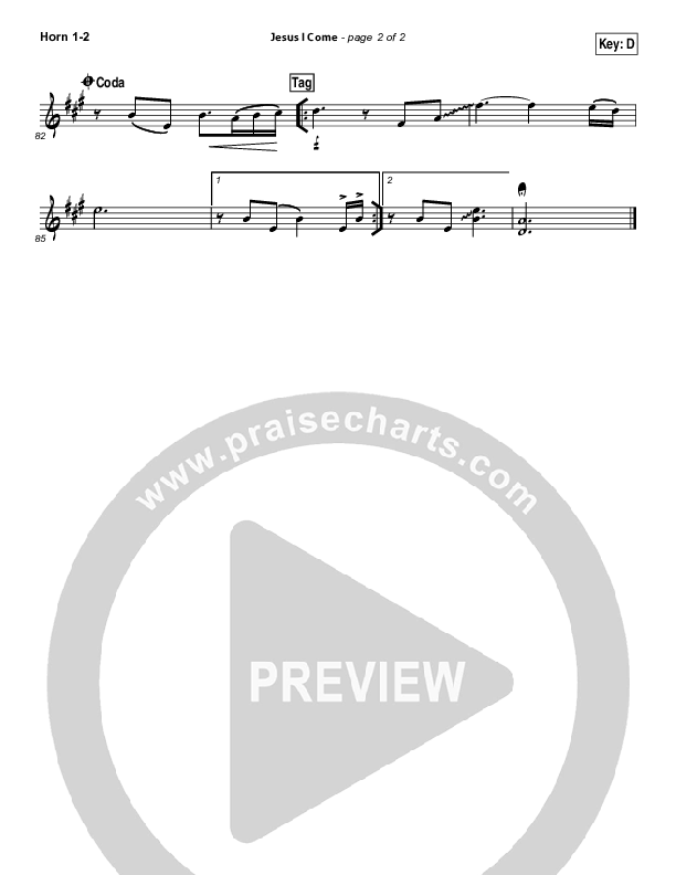 Jesus I Come French Horn 1/2 (Elevation Worship)