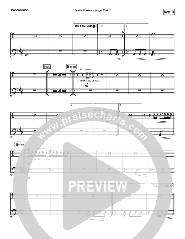 Jesus I Come Percussion (Elevation Worship)