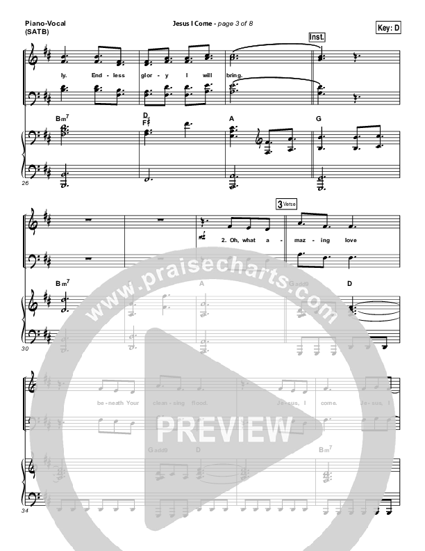 Jesus I Come Piano/Vocal (SATB) (Elevation Worship)