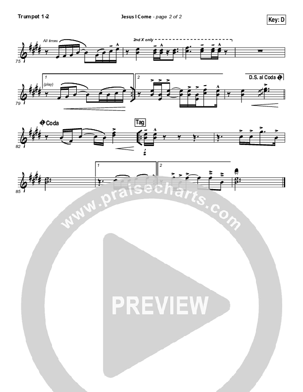 Jesus I Come Trumpet 1,2 (Elevation Worship)