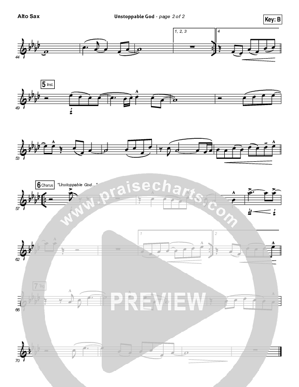 Unstoppable God Alto Sax (Elevation Worship)