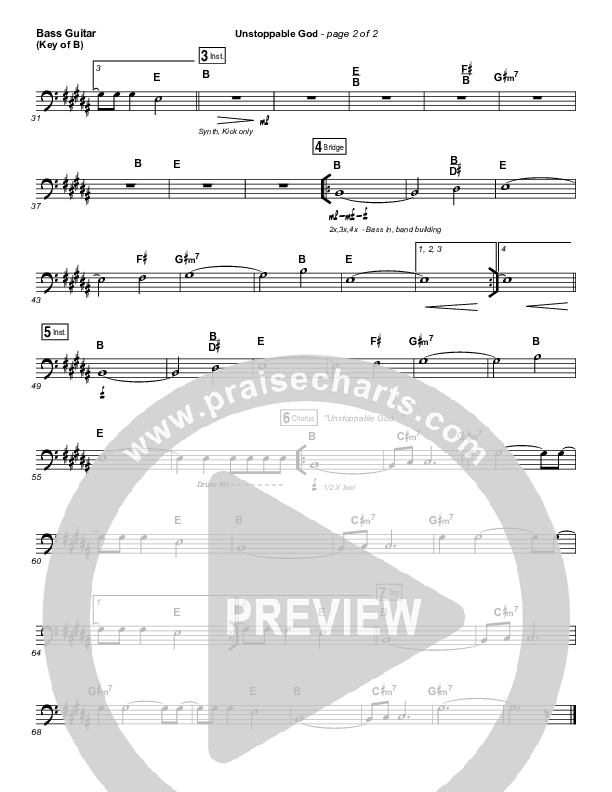 Unstoppable God Bass Guitar (Elevation Worship)