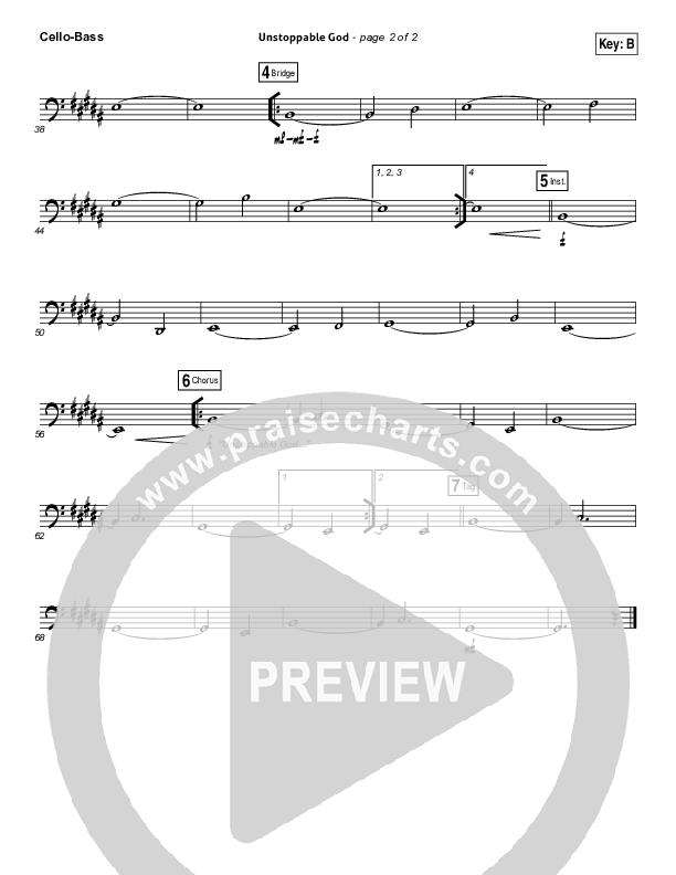 Unstoppable God Cello/Bass (Elevation Worship)