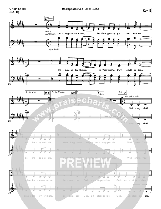Unstoppable God Choir Sheet (SATB) (Elevation Worship)