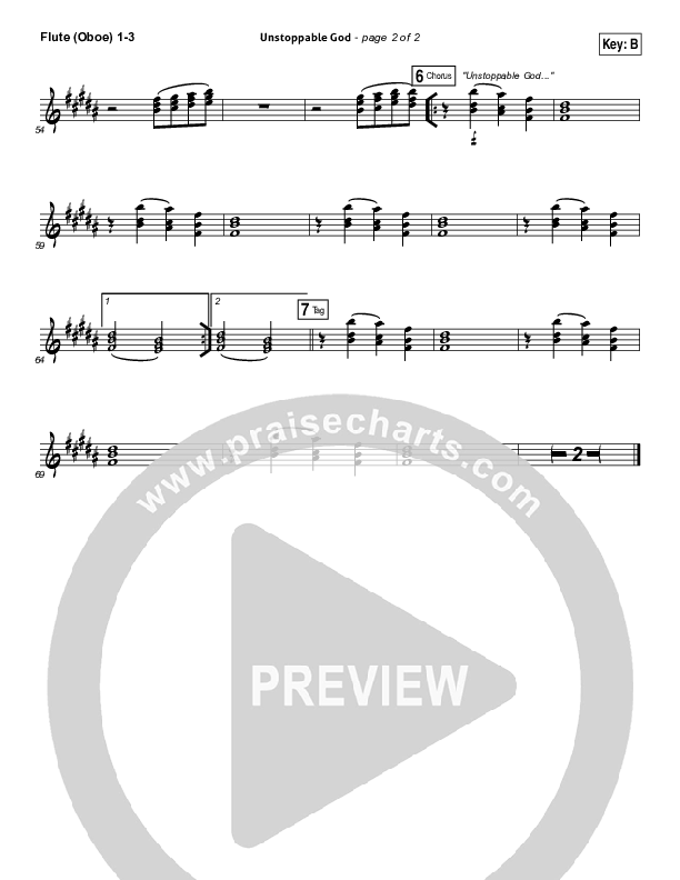 Unstoppable God Flute/Oboe 1/2/3 (Elevation Worship)