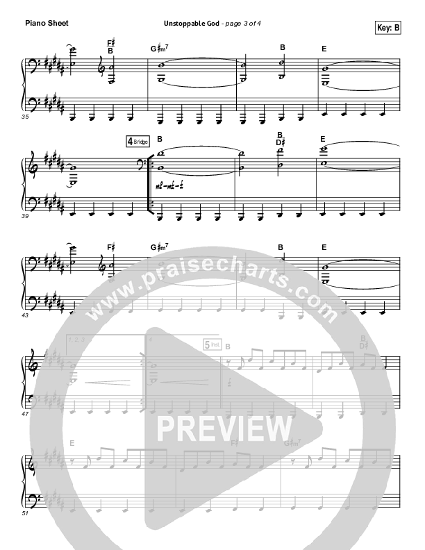 Unstoppable God Piano Sheet (Elevation Worship)