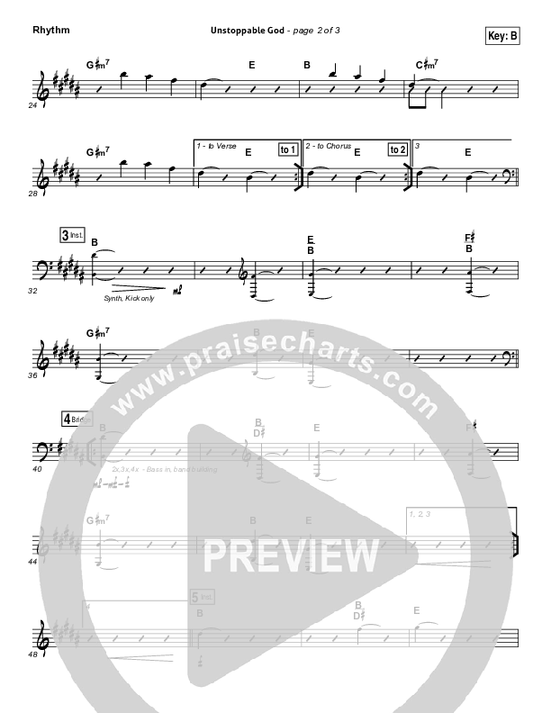 Unstoppable God Rhythm Chart (Elevation Worship)