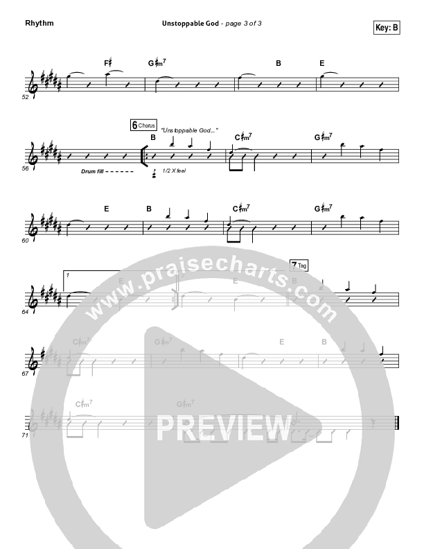 Unstoppable God Rhythm Chart (Elevation Worship)