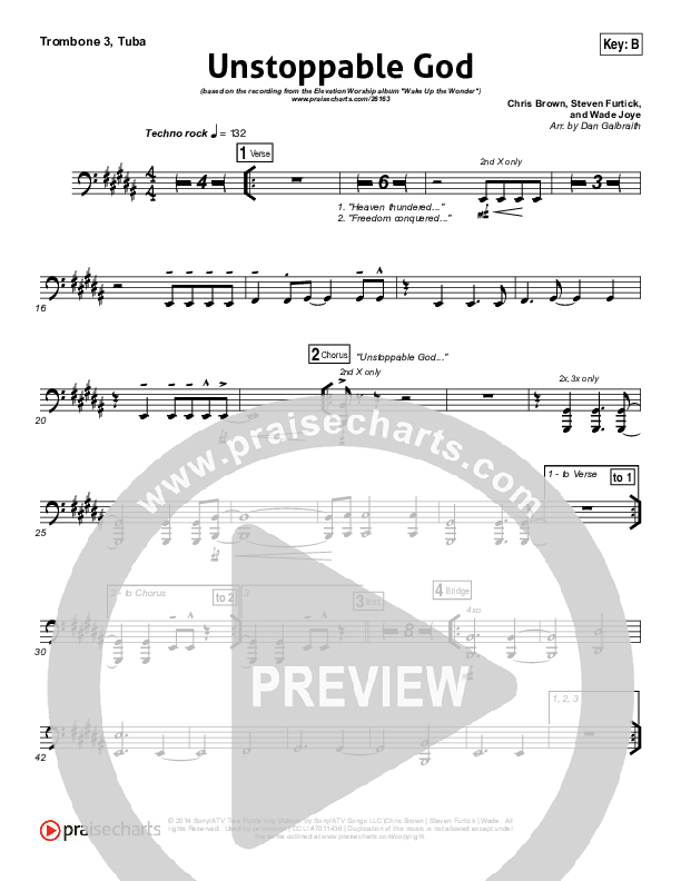 Unstoppable God Trombone 3/Tuba (Elevation Worship)