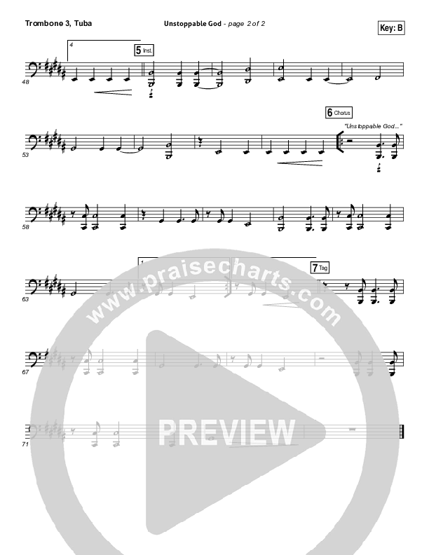 Unstoppable God Trombone 3/Tuba (Elevation Worship)