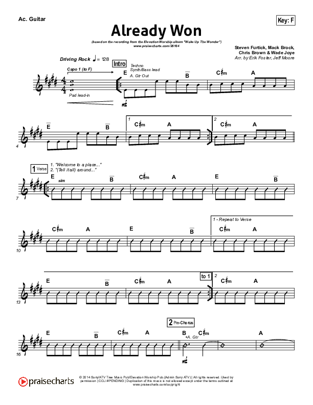 Already Won Acoustic Guitar (Elevation Worship)