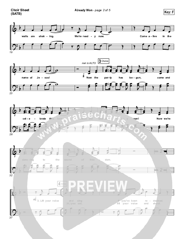 Already Won Choir Sheet (SATB) (Elevation Worship)