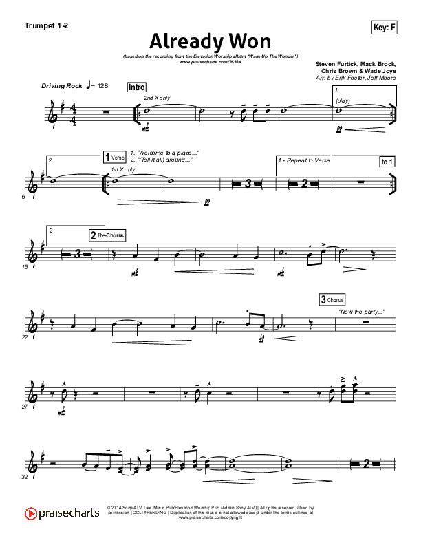 Already Won Trumpet 1,2 (Elevation Worship)