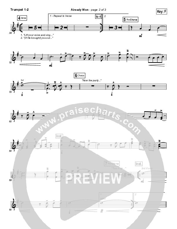 Already Won Trumpet 1,2 (Elevation Worship)