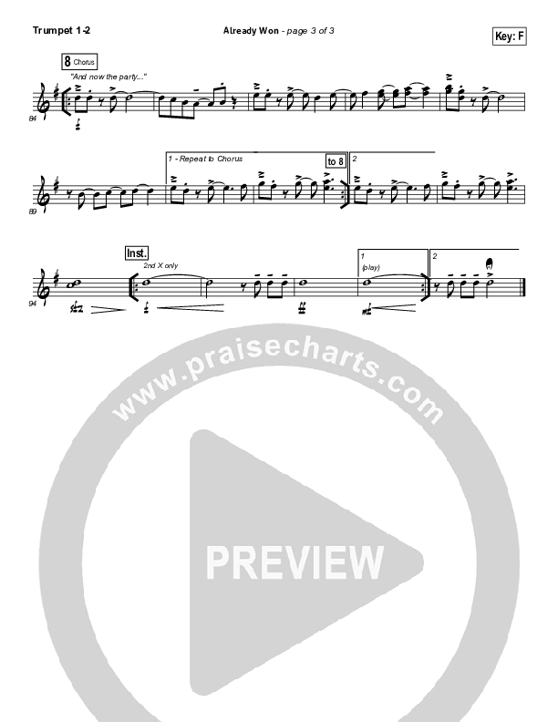 Already Won Trumpet 1,2 (Elevation Worship)
