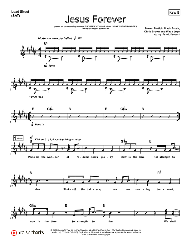 Jesus Forever Lead Sheet (SAT) (Elevation Worship)