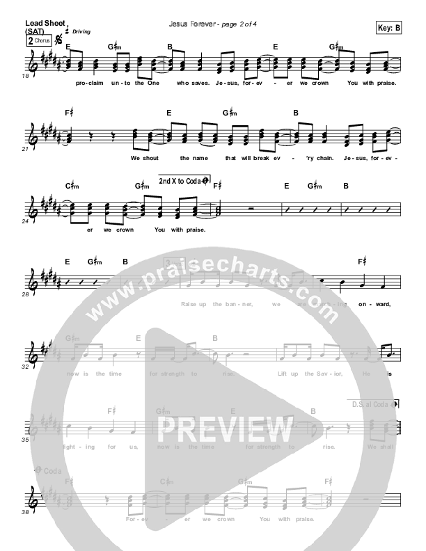 Jesus Forever Lead Sheet (SAT) (Elevation Worship)