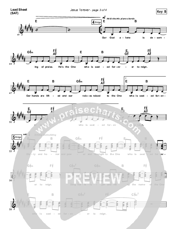 Jesus Forever Lead Sheet (SAT) (Elevation Worship)