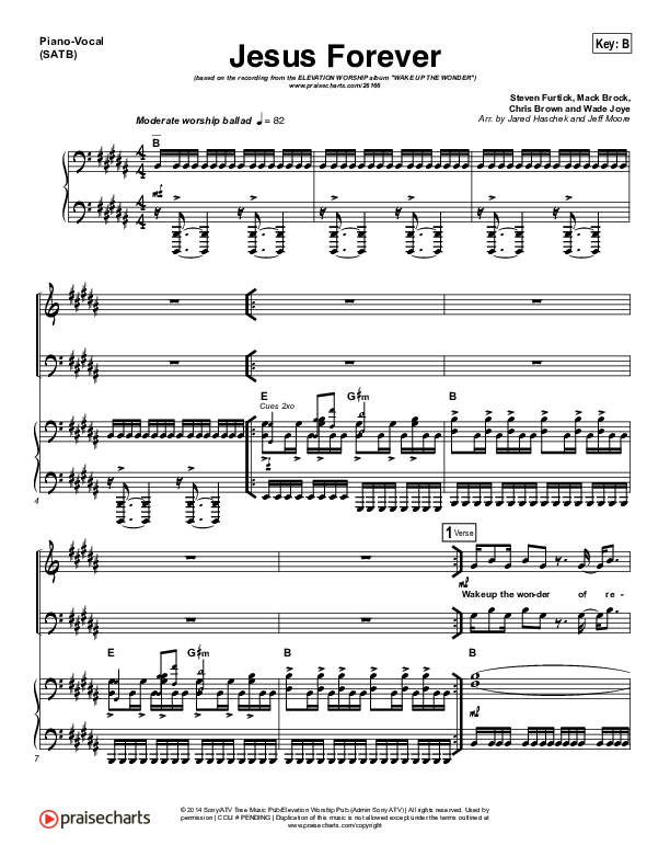 Jesus Forever Piano/Vocal (SATB) (Elevation Worship)