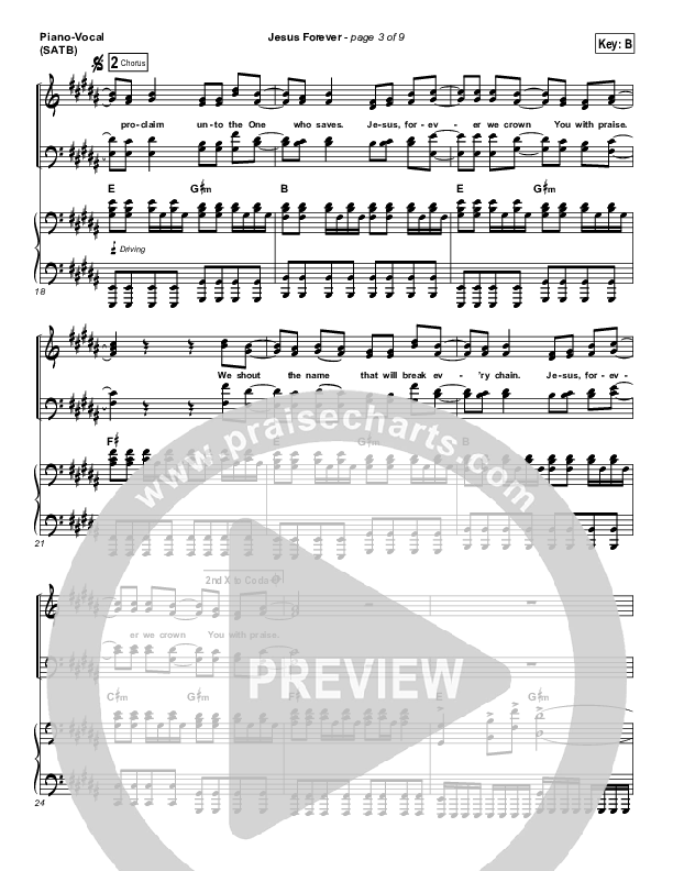 Jesus Forever Piano/Vocal (SATB) (Elevation Worship)