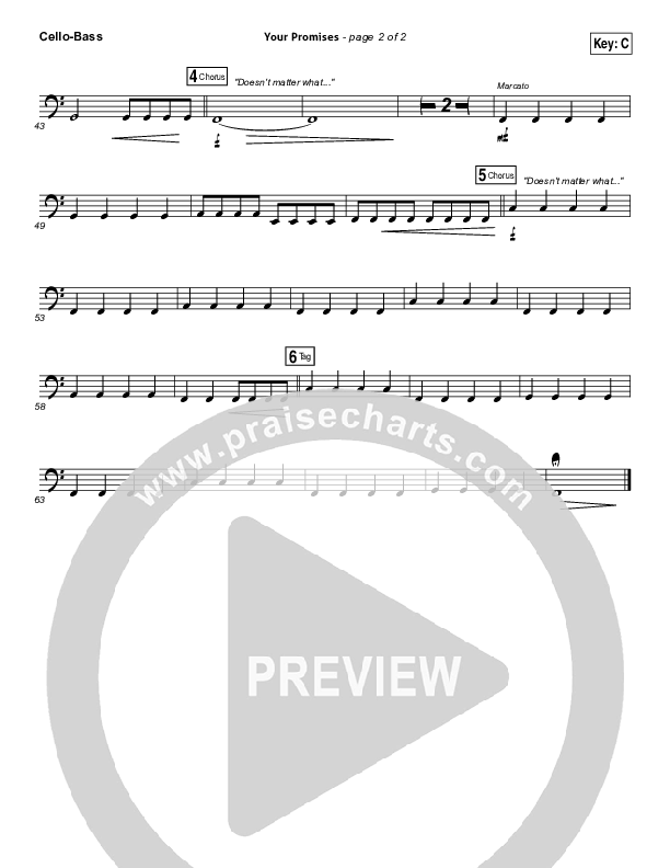 Your Promises Cello/Bass (Elevation Worship)