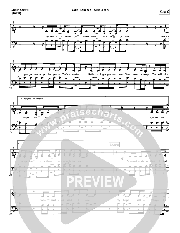 Your Promises Choir Sheet (SATB) (Elevation Worship)