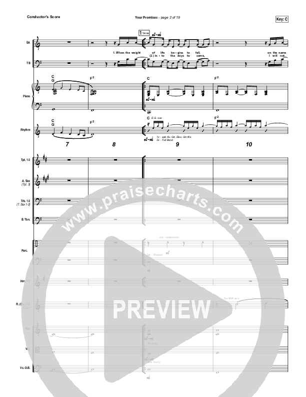 Your Promises Conductor's Score (Elevation Worship)