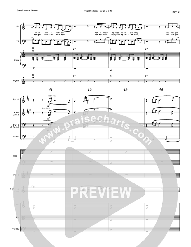 Your Promises Conductor's Score (Elevation Worship)