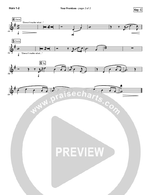 Your Promises French Horn 1/2 (Elevation Worship)