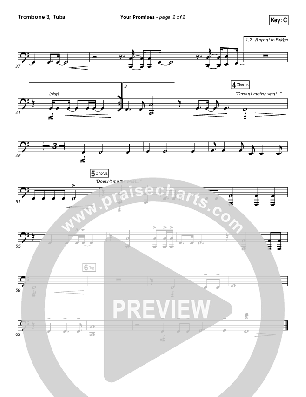Your Promises Trombone 3/Tuba (Elevation Worship)