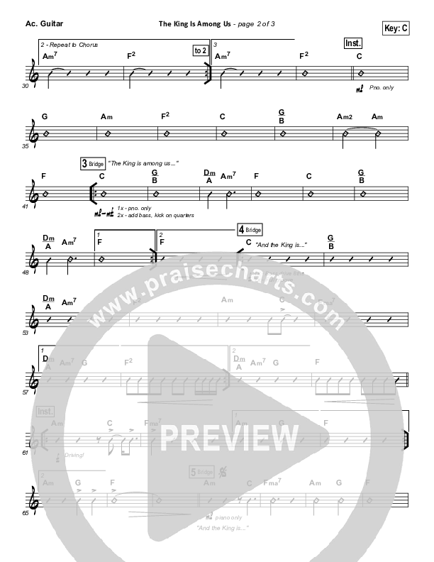 The King Is Among Us Acoustic Guitar (Elevation Worship)