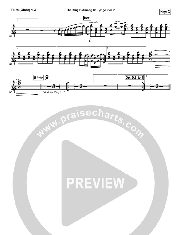 The King Is Among Us Flute/Oboe 1/2/3 (Elevation Worship)