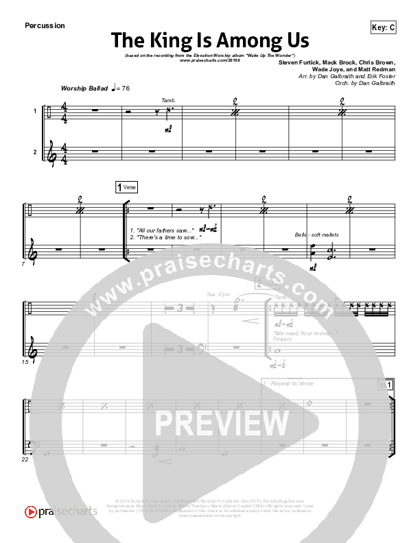 The King Is Among Us Percussion (Elevation Worship)