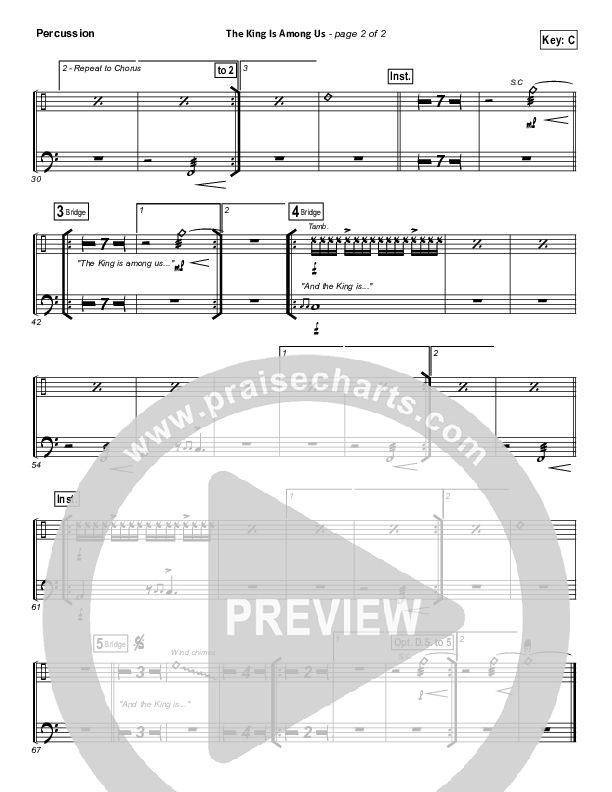 The King Is Among Us Percussion (Elevation Worship)