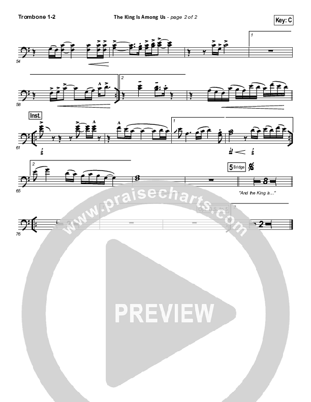 The King Is Among Us Trombone 1/2 (Elevation Worship)