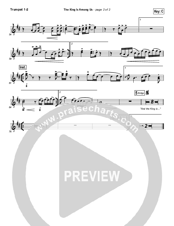 The King Is Among Us Trumpet 1,2 (Elevation Worship)