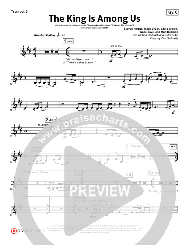 The King Is Among Us Trumpet 3 (Elevation Worship)