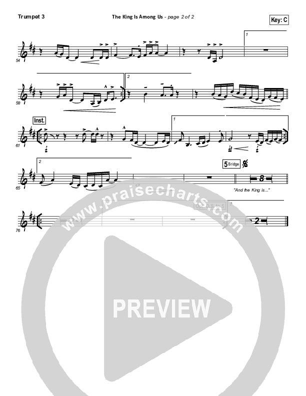 The King Is Among Us Trumpet 3 (Elevation Worship)