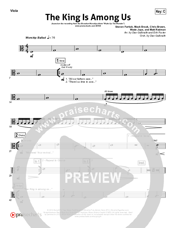 The King Is Among Us Viola (Elevation Worship)